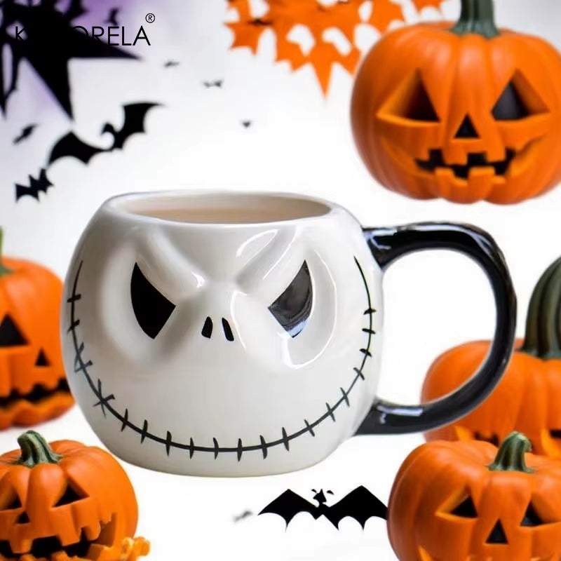 1Pc Halloween Skull Jack Ceramic Mug Ghost Mug 400Ml Iced American Coffee Mug Halloween Birthday Tabletop Drinkware Party Gift