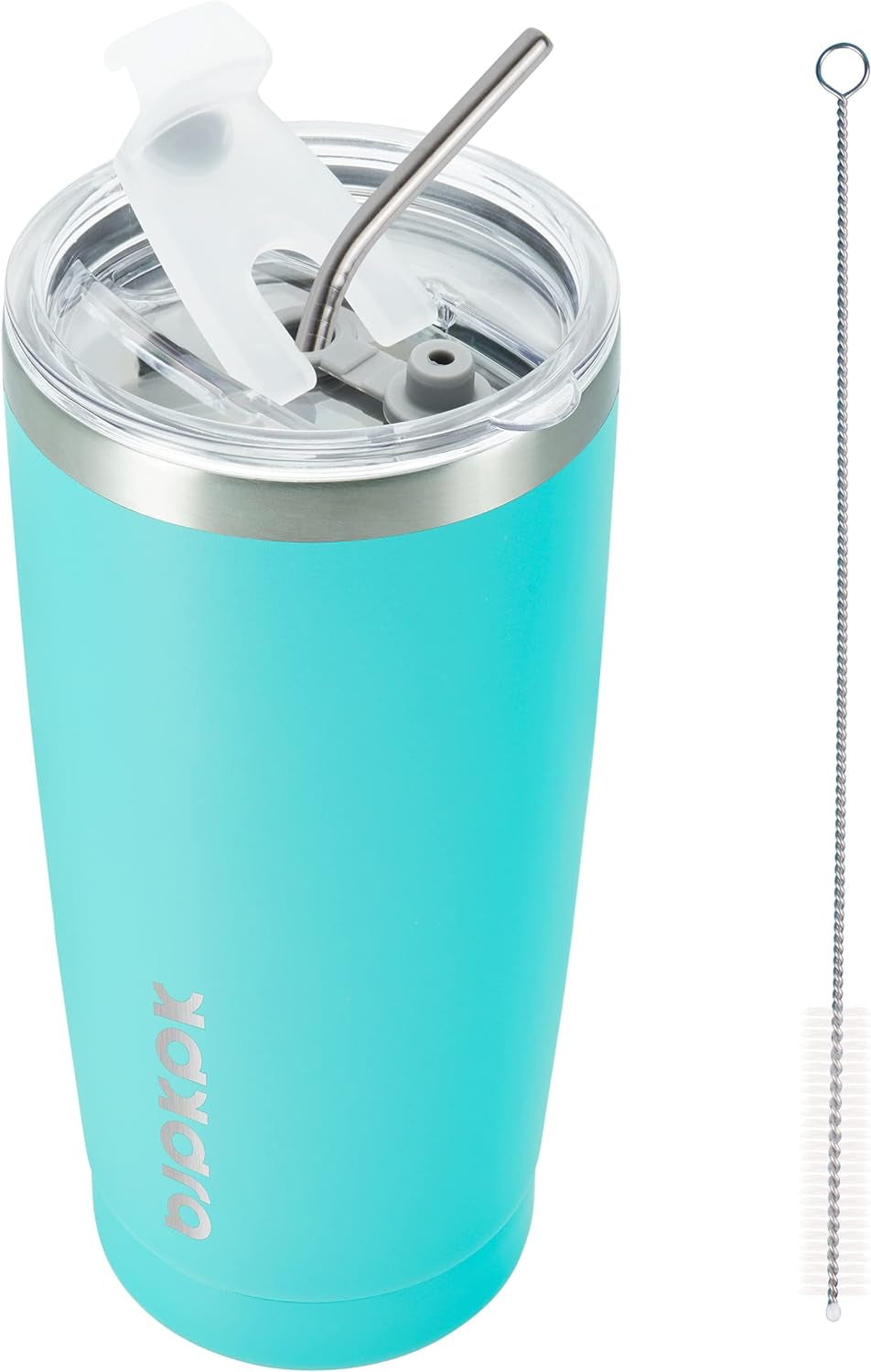 20 Oz Tumbler with Lid and Straw Stainless Steel Ice Coffee Tumblers Vacuum Insulated Travel Thermal Cup,Turquoise