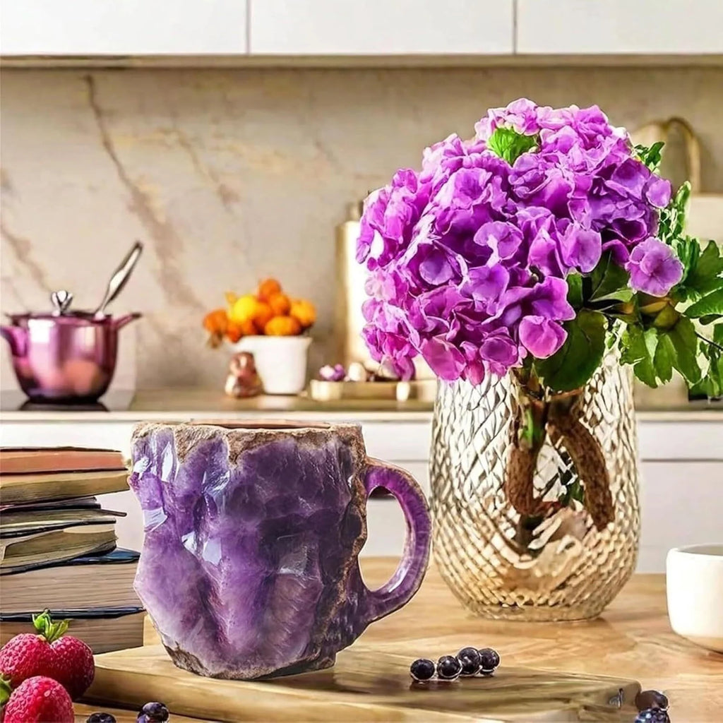 11Oz Mineral Crystal Coffee Mug with 304 Stainless Steel Liner for Coffee, Tea & Hot Beverages