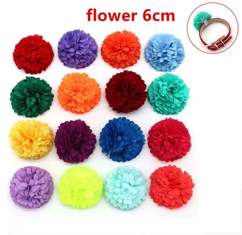 Bulk Flower-Collar Dog Accessories Dog Bow Tie Pet Dog Collar Accessories Flower for Dog Collar Dog Flower Collar Accessory
