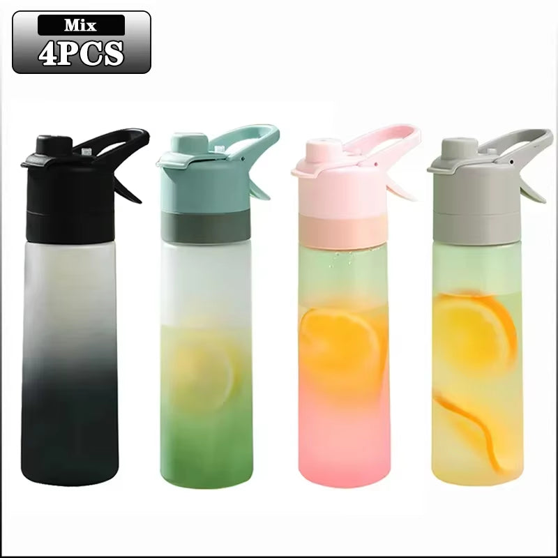 1-4PCS Water Jet Mug Outdoor Portable Sports Water Bottle Gradient Jet Mug Outdoor Sports Fitness Mug Gradient Frosted Kids Cup