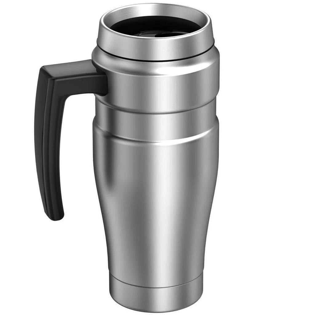 Stainless King Vacuum-Insulated Travel Mug with Handle - 16Oz, Stainless Steel -  Tumbler for Hot & Cold Drinks - Leak & Sweat-Proof Stainless Steel Coffee Mug with Lid for Commuting