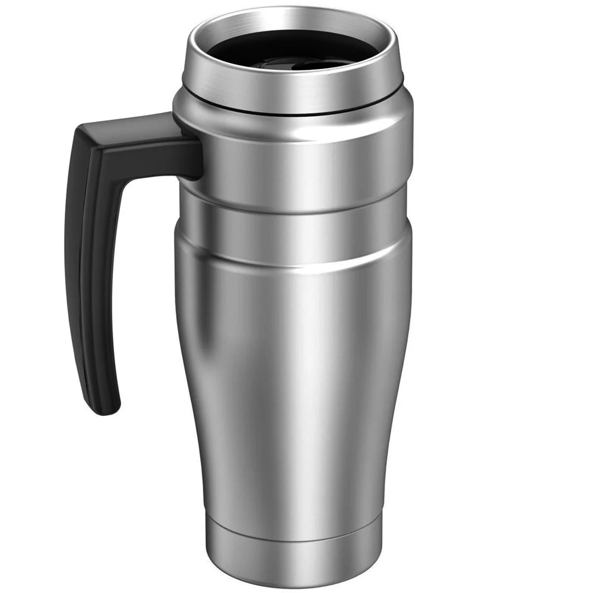 Stainless King Vacuum-Insulated Travel Mug with Handle - 16Oz, Stainless Steel -  Tumbler for Hot & Cold Drinks - Leak & Sweat-Proof Stainless Steel Coffee Mug with Lid for Commuting