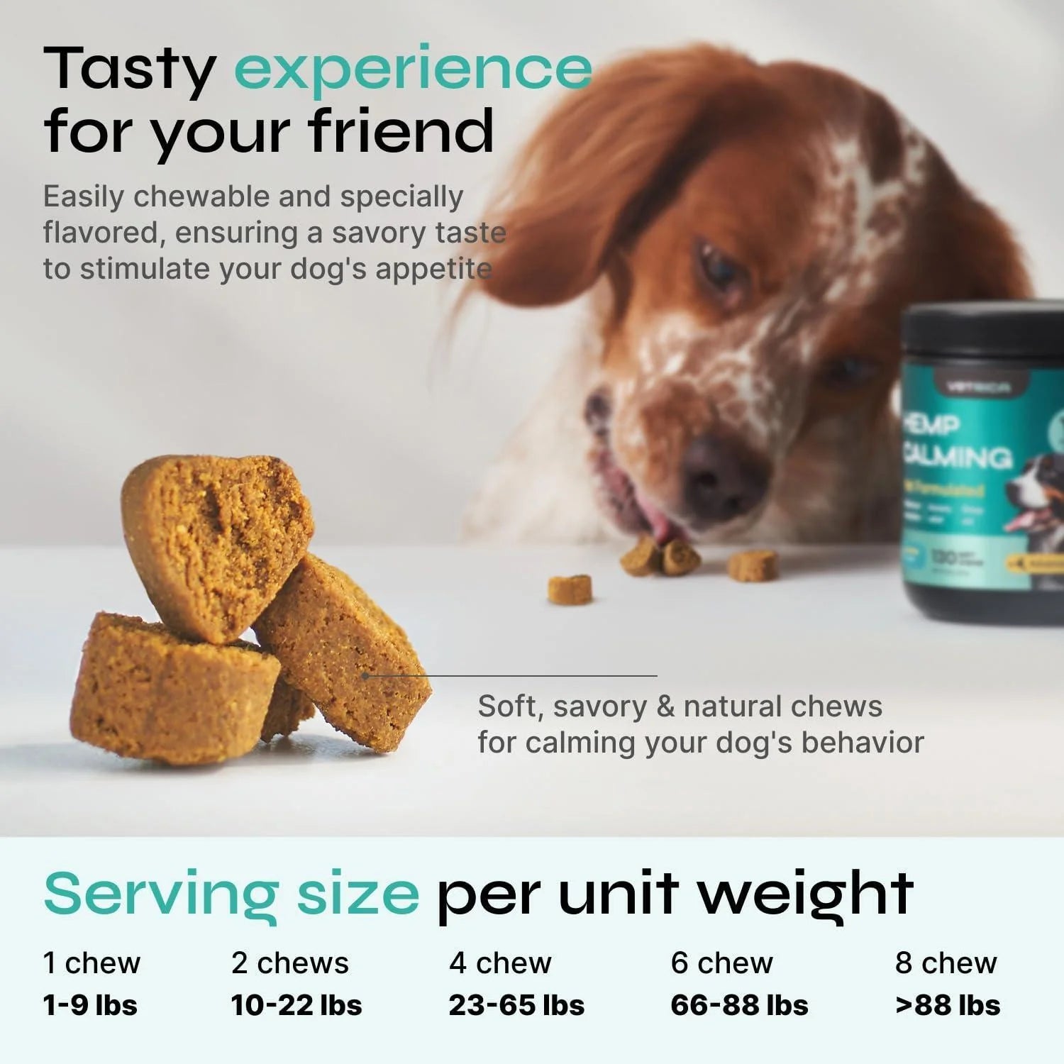 Soothing Hemp Calming Chews for Dogs - Natural Anxiety Relief Treats for Stress, Separation, and Storms