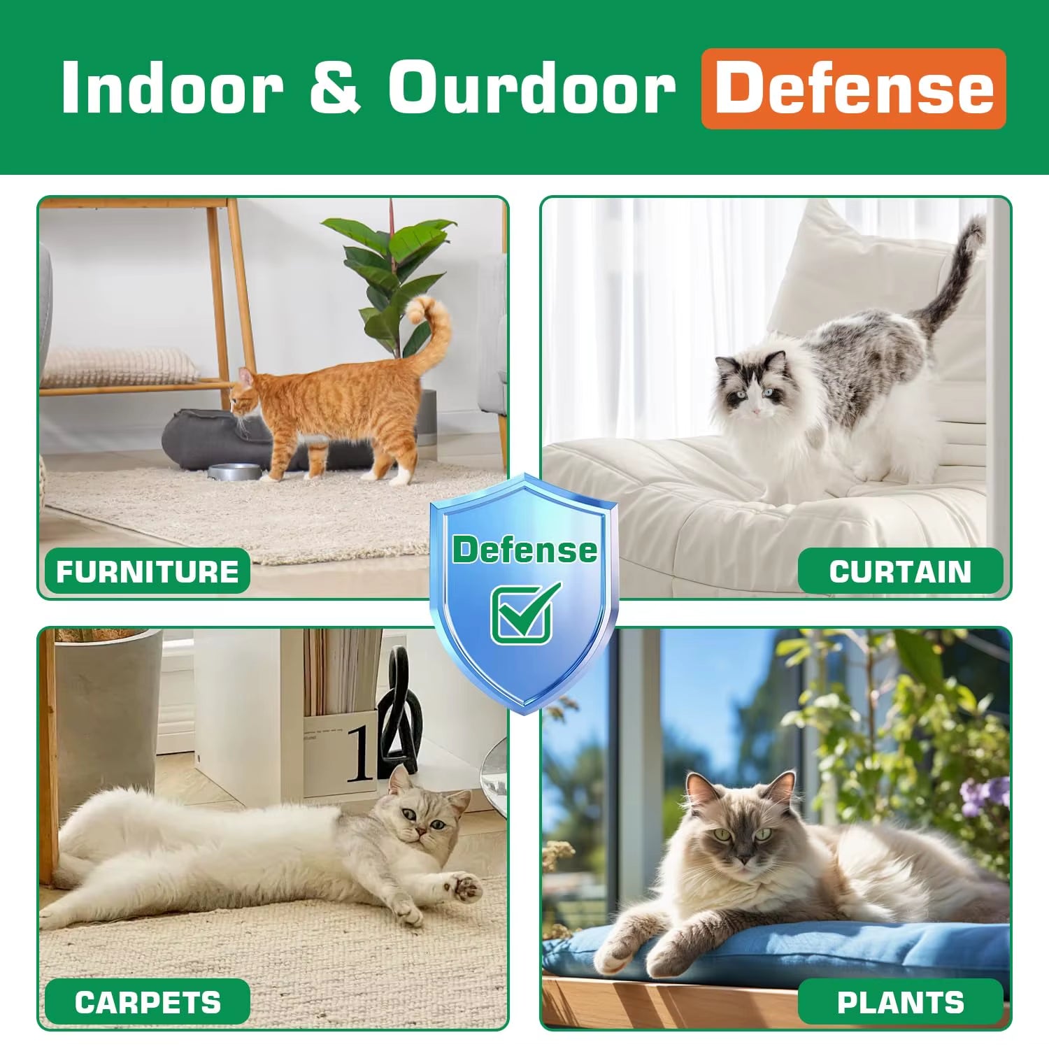 Cat Deterrent Spray,Natural Ingredient Cat Urination Deterrent for Furniture Protection,Effective Cat Scratch Deterrent Training