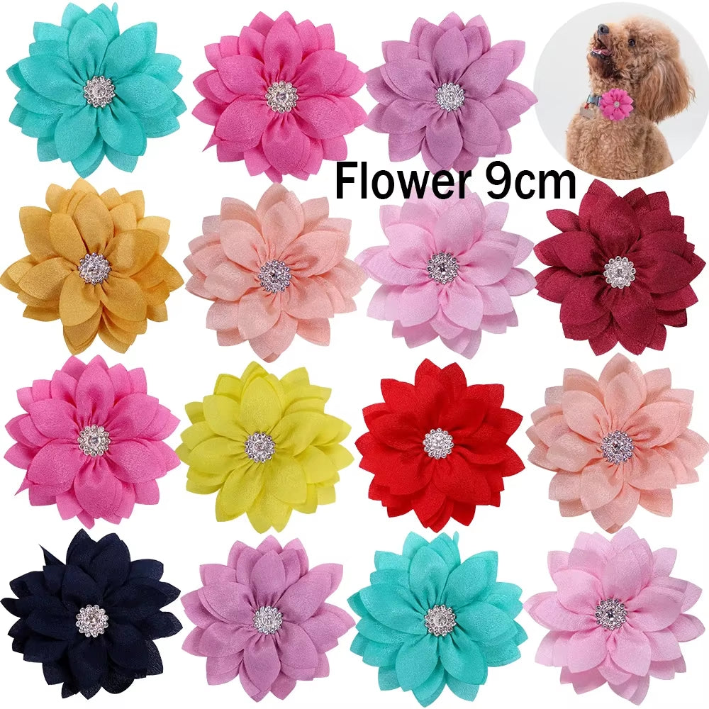 Bulk Flower-Collar Dog Accessories Dog Bow Tie Pet Dog Collar Accessories Flower for Dog Collar Dog Flower Collar Accessory