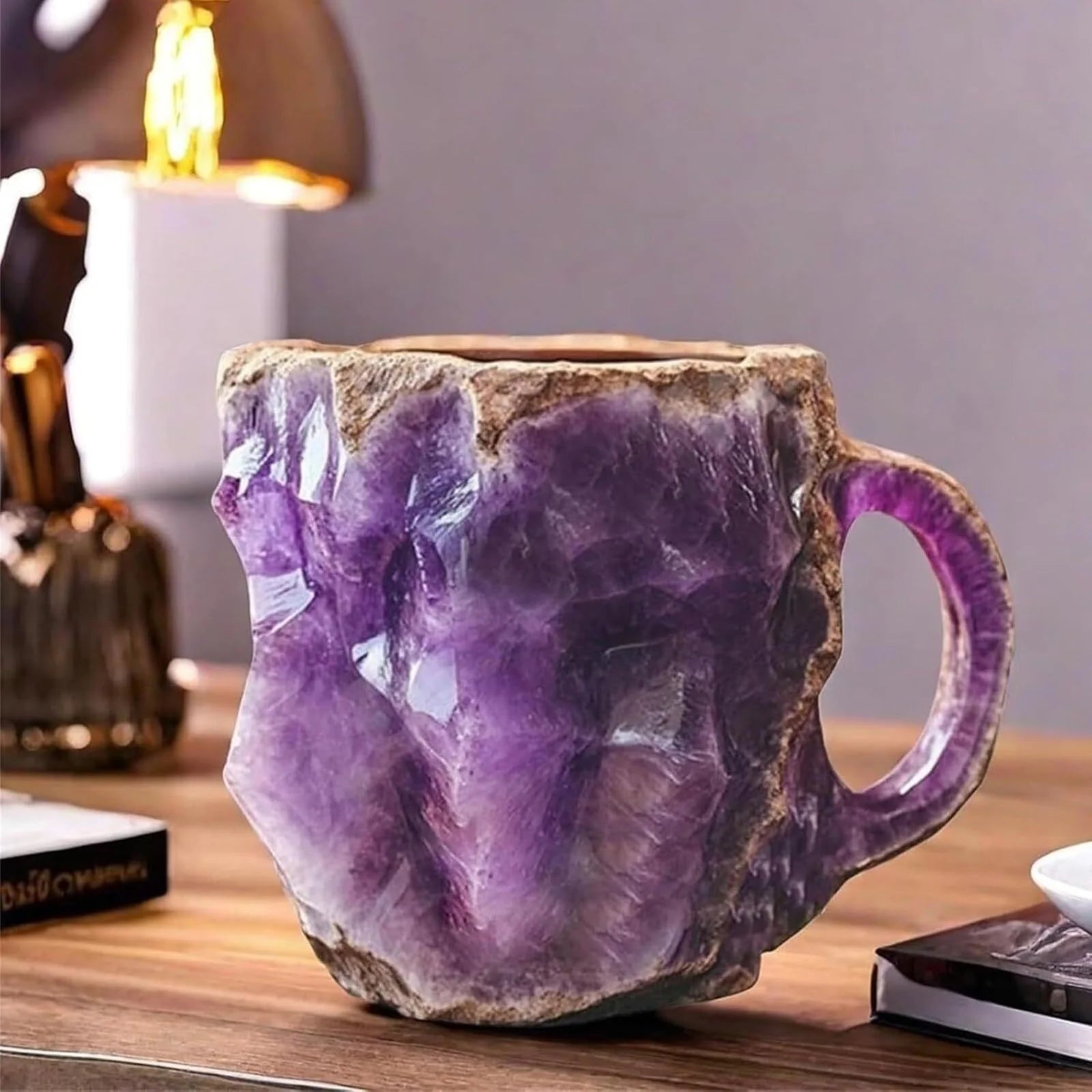 11Oz Mineral Crystal Coffee Mug with 304 Stainless Steel Liner for Coffee, Tea & Hot Beverages