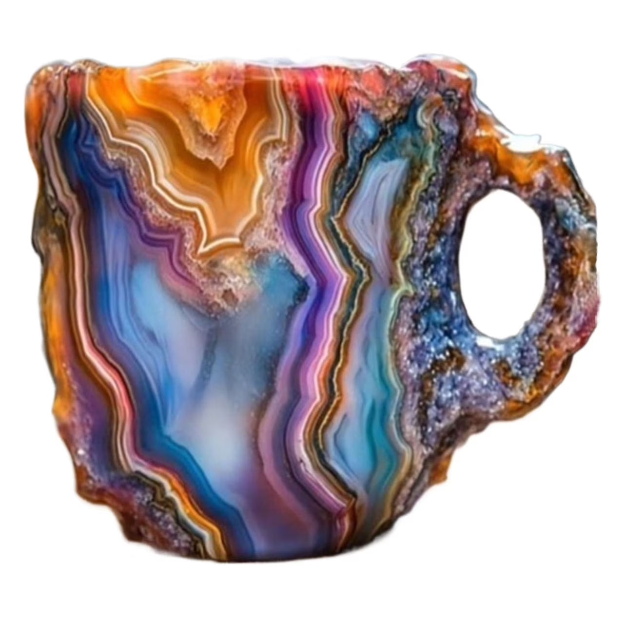 11Oz Mineral Crystal Coffee Mug with 304 Stainless Steel Liner for Coffee, Tea & Hot Beverages