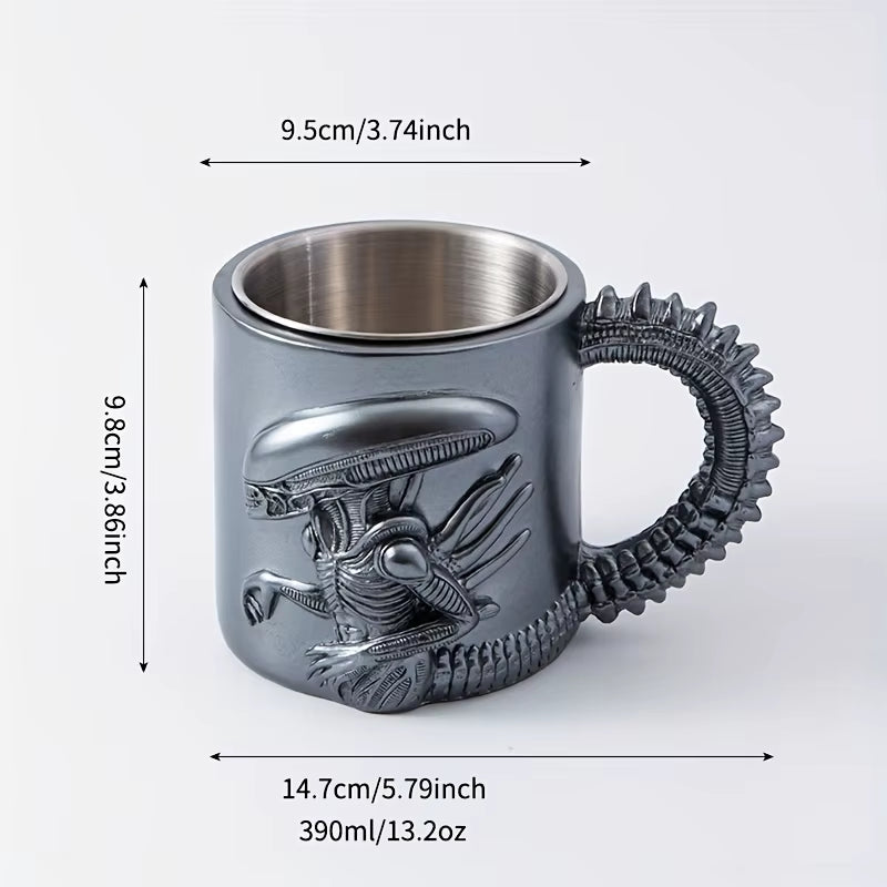 1PC New Xenomorph Mug 3D Flat Heat Transfer Alien Coffee Cup for Home and Office