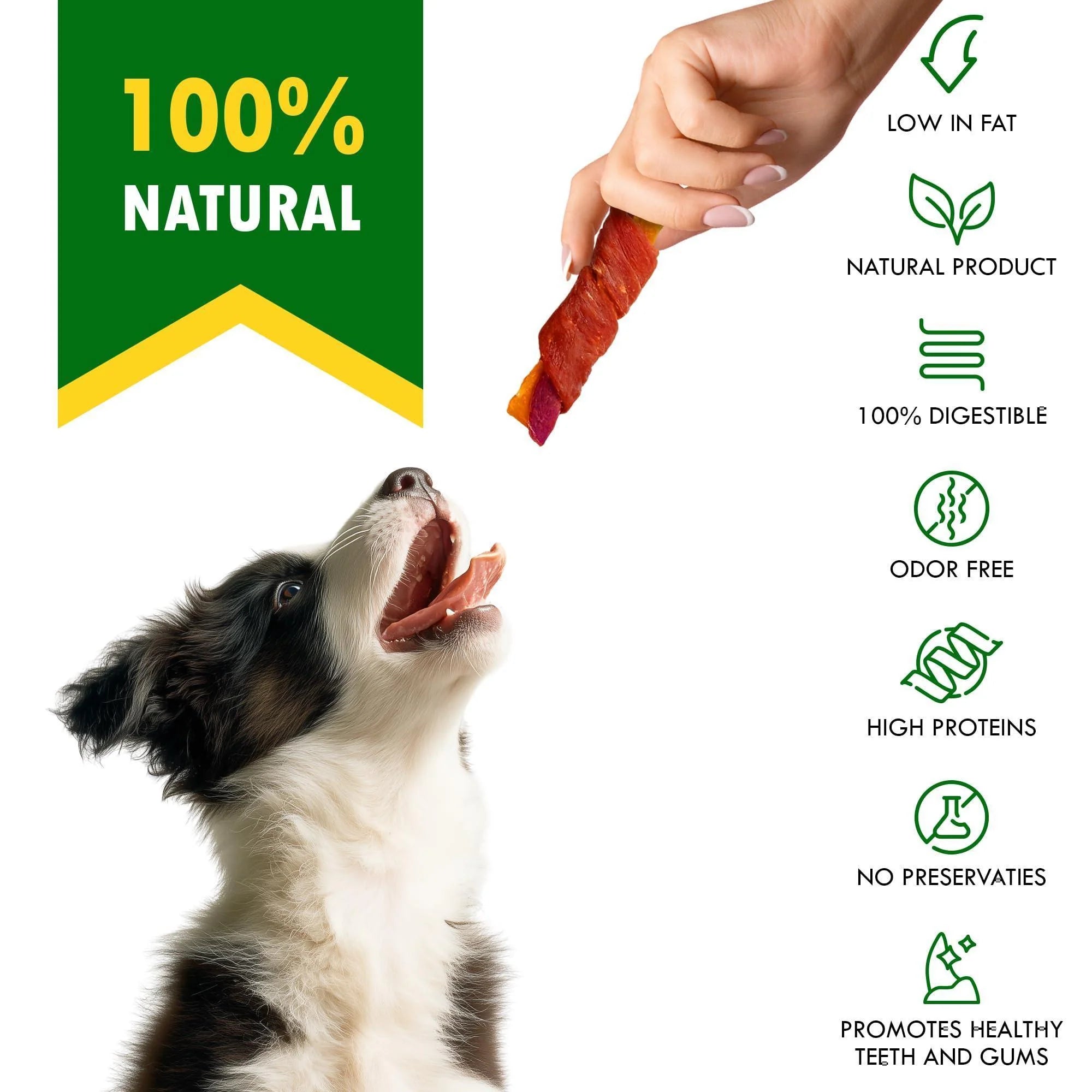 Sweet Potato Dog Treats & Healthy Duck Chews 10.6 Oz Puppy Snacks & Soft Bones for Large Medium Small Breeds Natural Dog Food & Grain Free Rawhide Free Training Jerky Wraps
