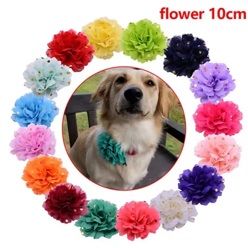 Bulk Flower-Collar Dog Accessories Dog Bow Tie Pet Dog Collar Accessories Flower for Dog Collar Dog Flower Collar Accessory