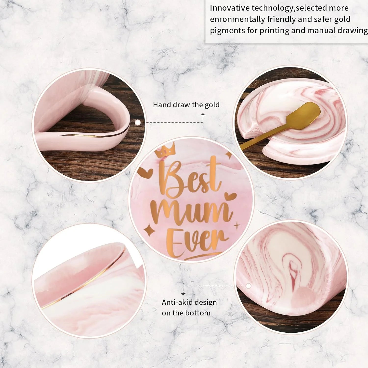 14 Oz Pink Best Mum Ever Gifts, Mum Gifts from Daughter Son Kids Coffee Mug, Best Mum Gifts for Christmas Mothers Day