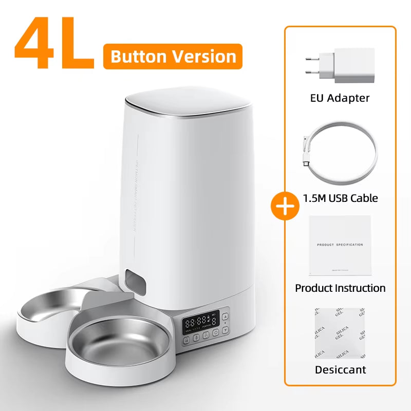 Automatic Cat Feeder Pet Smart Cat Food Kibble Dispenser Remote Control Wifi Button Auto Feeder for Cats Dog Accessories