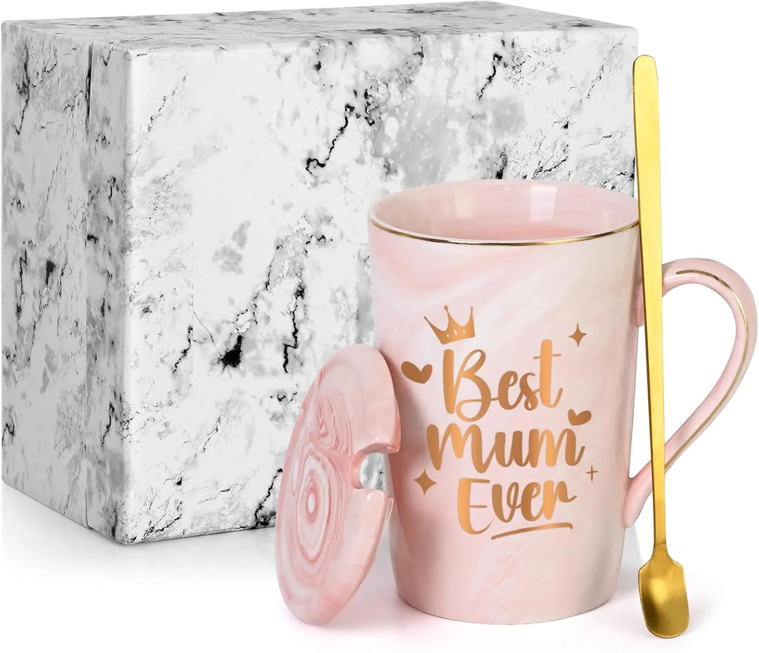 14 Oz Pink Best Mum Ever Gifts, Mum Gifts from Daughter Son Kids Coffee Mug, Best Mum Gifts for Christmas Mothers Day