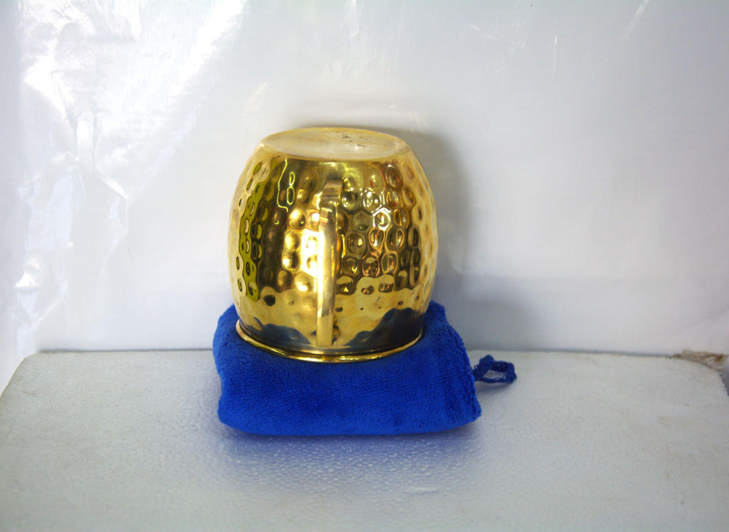 2 Hand-Hammered Brass Tumblers, Authentic Handmade Copper Mugs