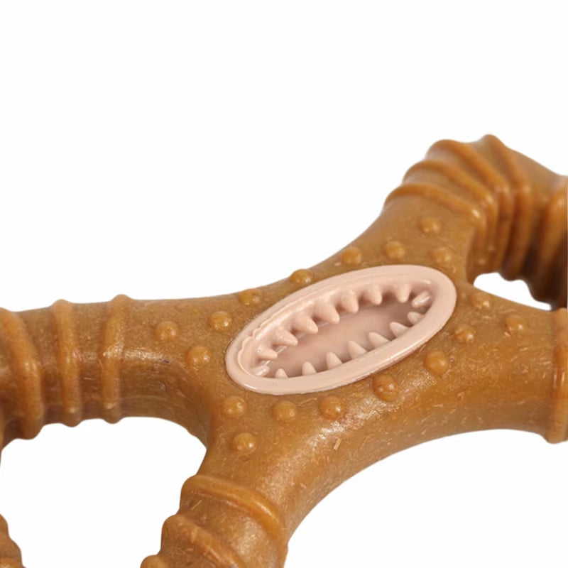 Indestructible 15CM Solid Beechwood Chew Stick for Large Dogs - Dental Health Interactive Toy with Treat Hole, Heavy Duty Chewin