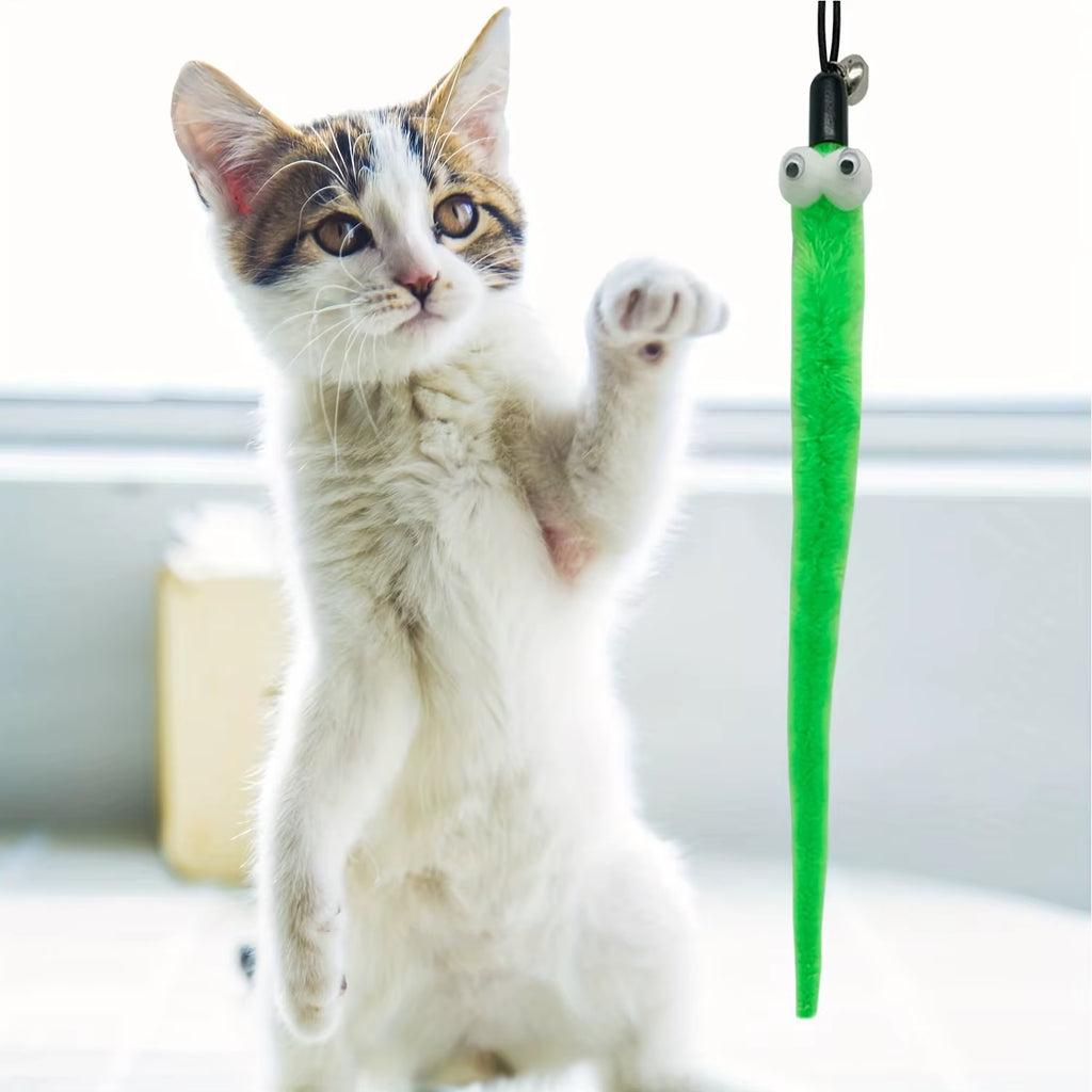 9 PCS Cat Wand Toy Cat Feather Toys Interactive Cat Toys Worm for Indoor Cats
