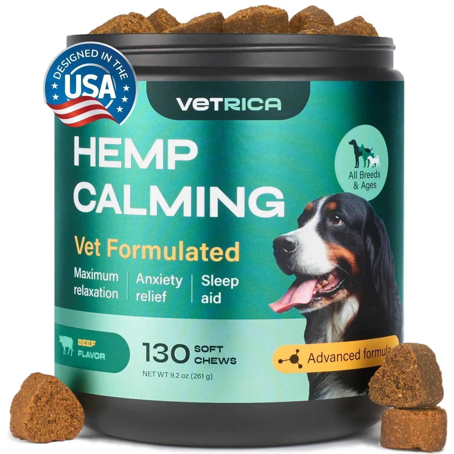 Soothing Hemp Calming Chews for Dogs - Natural Anxiety Relief Treats for Stress, Separation, and Storms