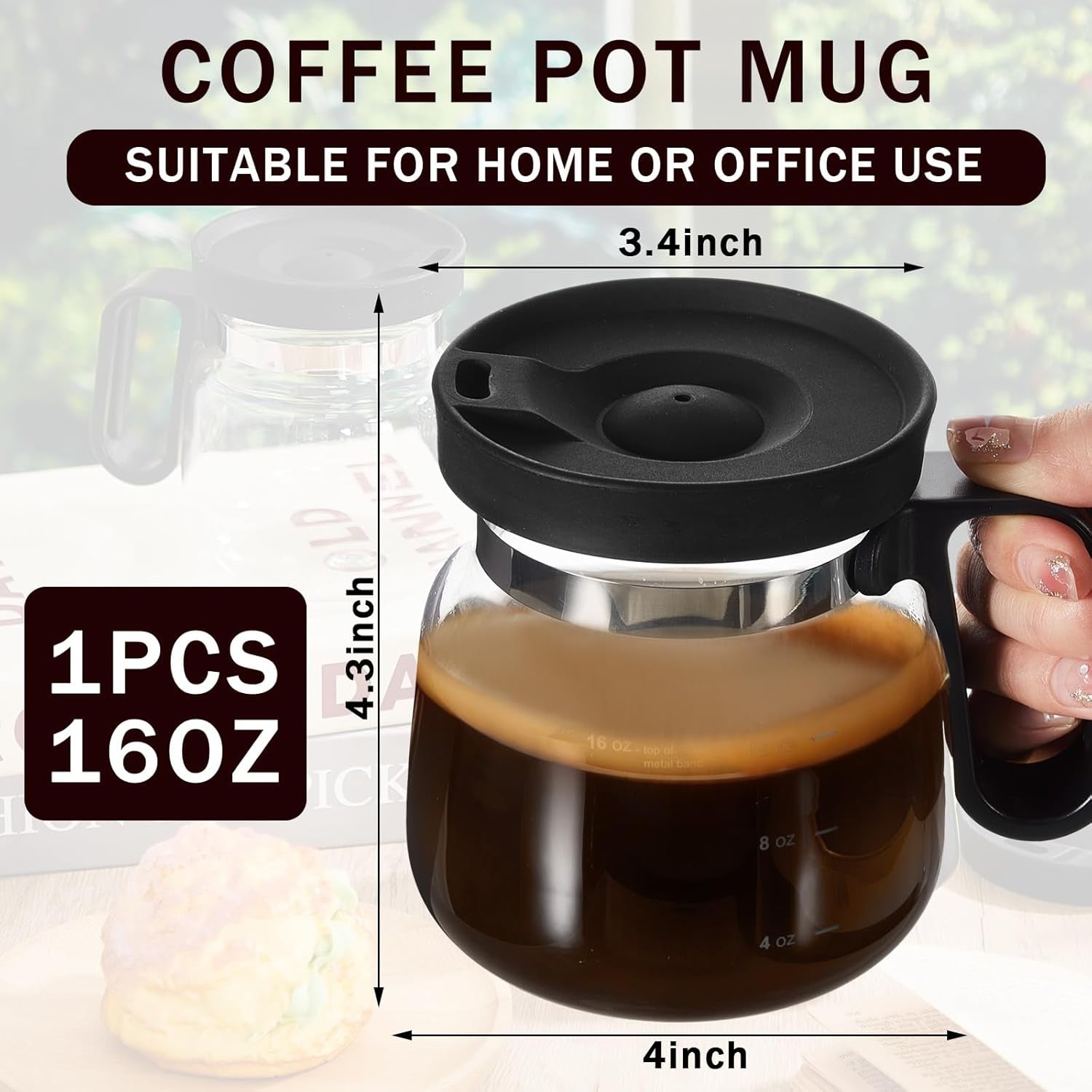 1 Pcs 16 Oz Coffee Pot Mug with Spill Proof Lid Unique Novelty Funny Cool Coffee Mug That Friends Coworkers Will Talk about for Colleagues Home Office Gift