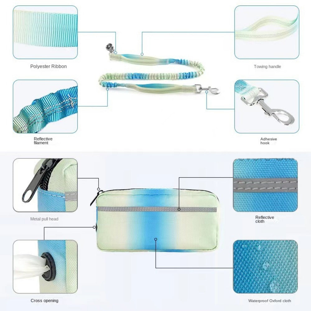 Hand Free Dog Leash for Walking and Running Jogging, Adjustable Dog Leash, Waist Belt, Traction Rope, Reflective Dog Accessories