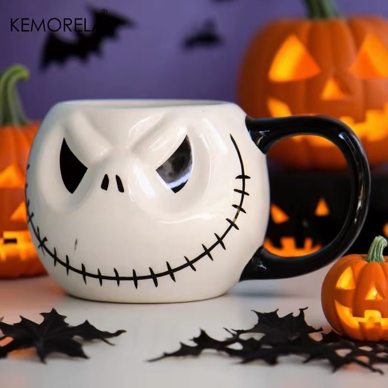 1Pc Halloween Skull Jack Ceramic Mug Ghost Mug 400Ml Iced American Coffee Mug Halloween Birthday Tabletop Drinkware Party Gift