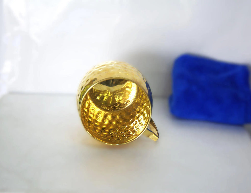 2 Hand-Hammered Brass Tumblers, Authentic Handmade Copper Mugs