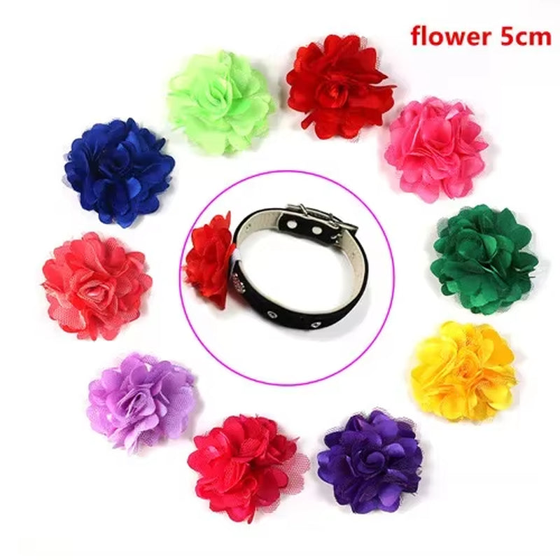 Bulk Flower-Collar Dog Accessories Dog Bow Tie Pet Dog Collar Accessories Flower for Dog Collar Dog Flower Collar Accessory