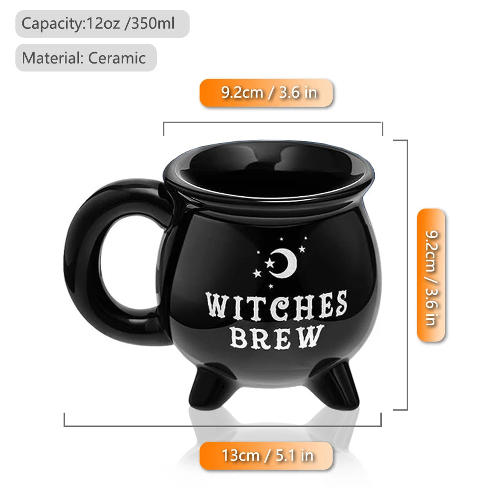 1Pc, Witch Brew Coffee Mug,350Ml/ 11.8Oz Ceramic Coffee Cup, Water Cups,Summer Winter Drinkware,Birthday Gifts,Halloween Gift