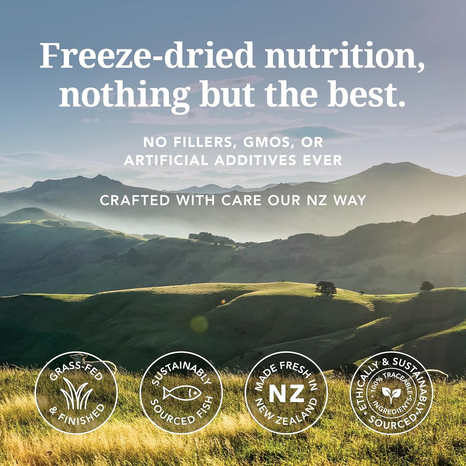 Lamb & King Salmon Freeze Dried Dog Food, High-Meat Natural Complete Meal or Meal Toppers for Dogs, Grass-Fed Lamb & King Salmon from New Zealand, Grain-Free, Gmo-Free, 3.5Oz