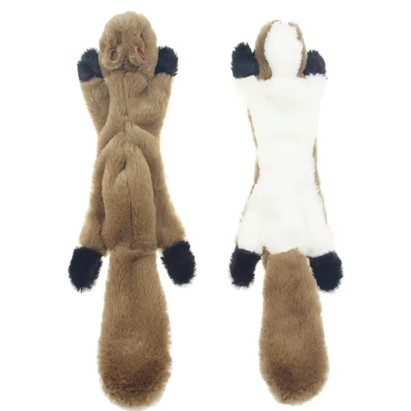 Plush Dog Toys Squirrel Raccoon Fox 18 Inch Stuffing Free Squeaky for Small Medium Dogs No Stuffing with Squeakers Dog Chew Toy