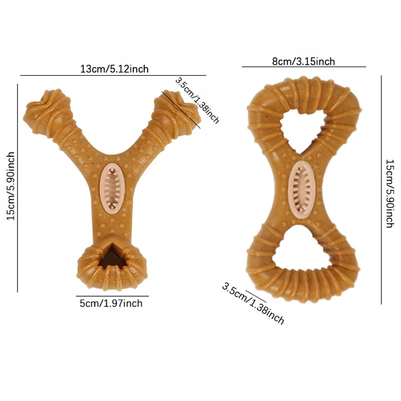 Indestructible 15CM Solid Beechwood Chew Stick for Large Dogs - Dental Health Interactive Toy with Treat Hole, Heavy Duty Chewin