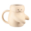 15.55 Oz Cream Sculpted Hug Earthenware Mug