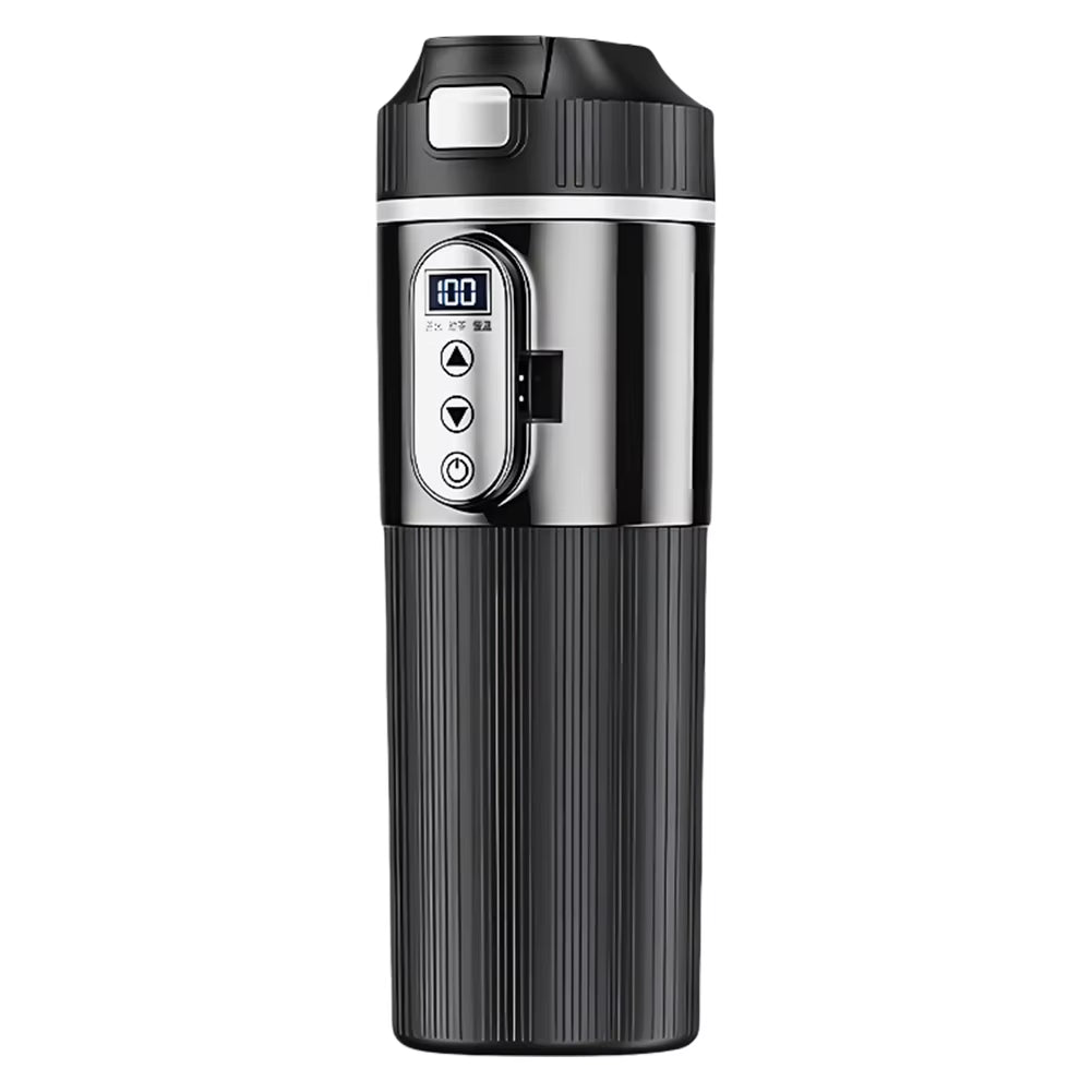 12V/24V Car Heating Cup Smart Temperature Sensor Electric Kettle Stainless Steel Thermos Cup Travel Car Coffee Mug Warmer Bottle