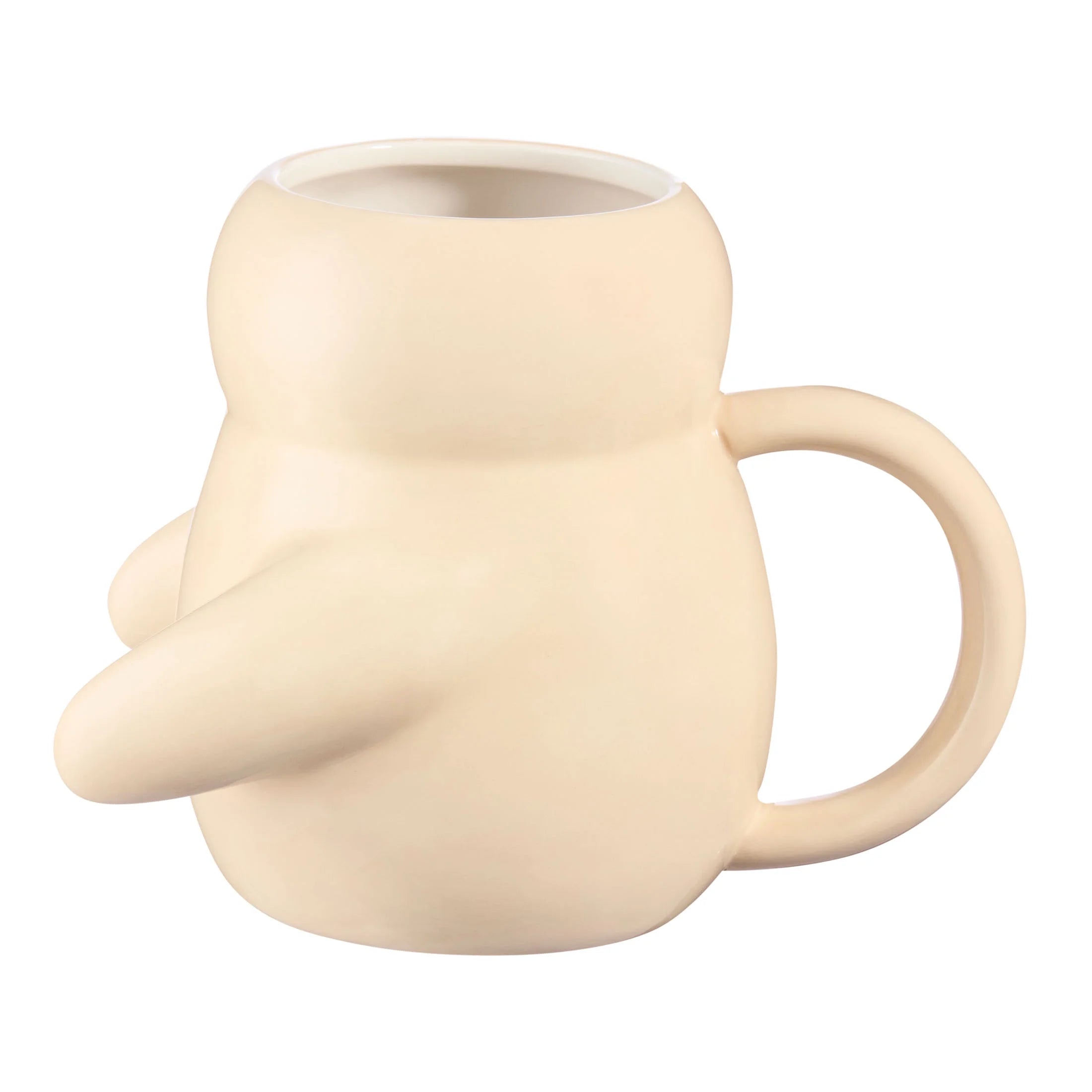 15.55 Oz Cream Sculpted Hug Earthenware Mug