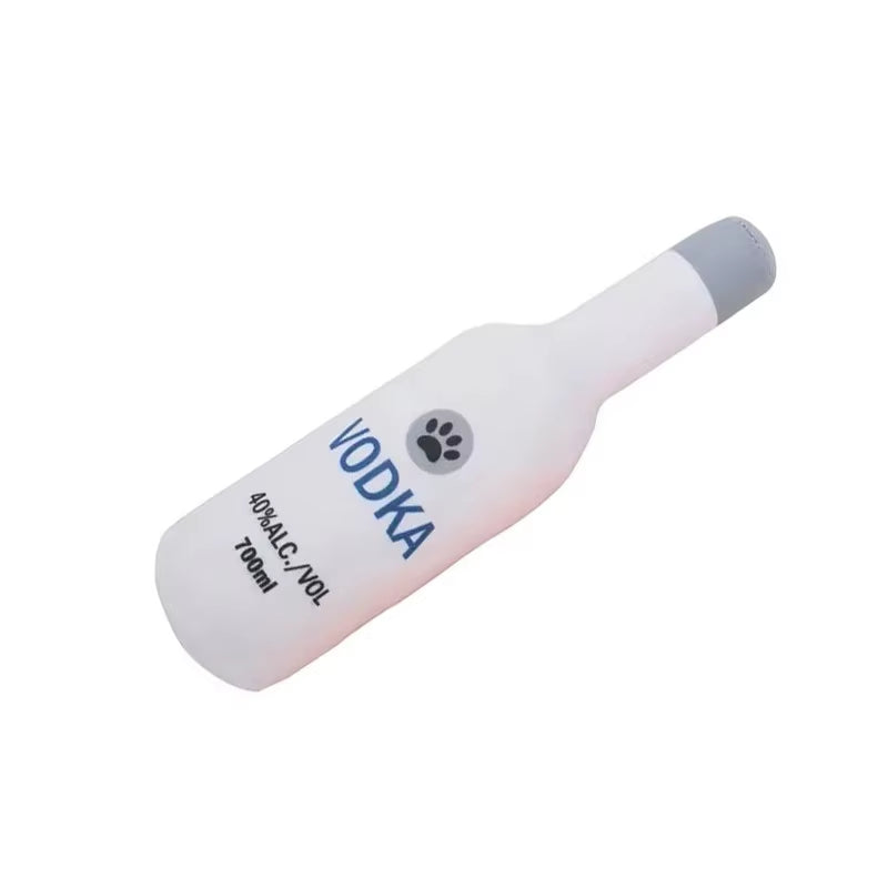 Funny Plush Dog Toys Beer Bottle Shaped Small Large Dogs Squeak Sound Clean Teeth Chew Toy Pets Interactive Playing Supplies