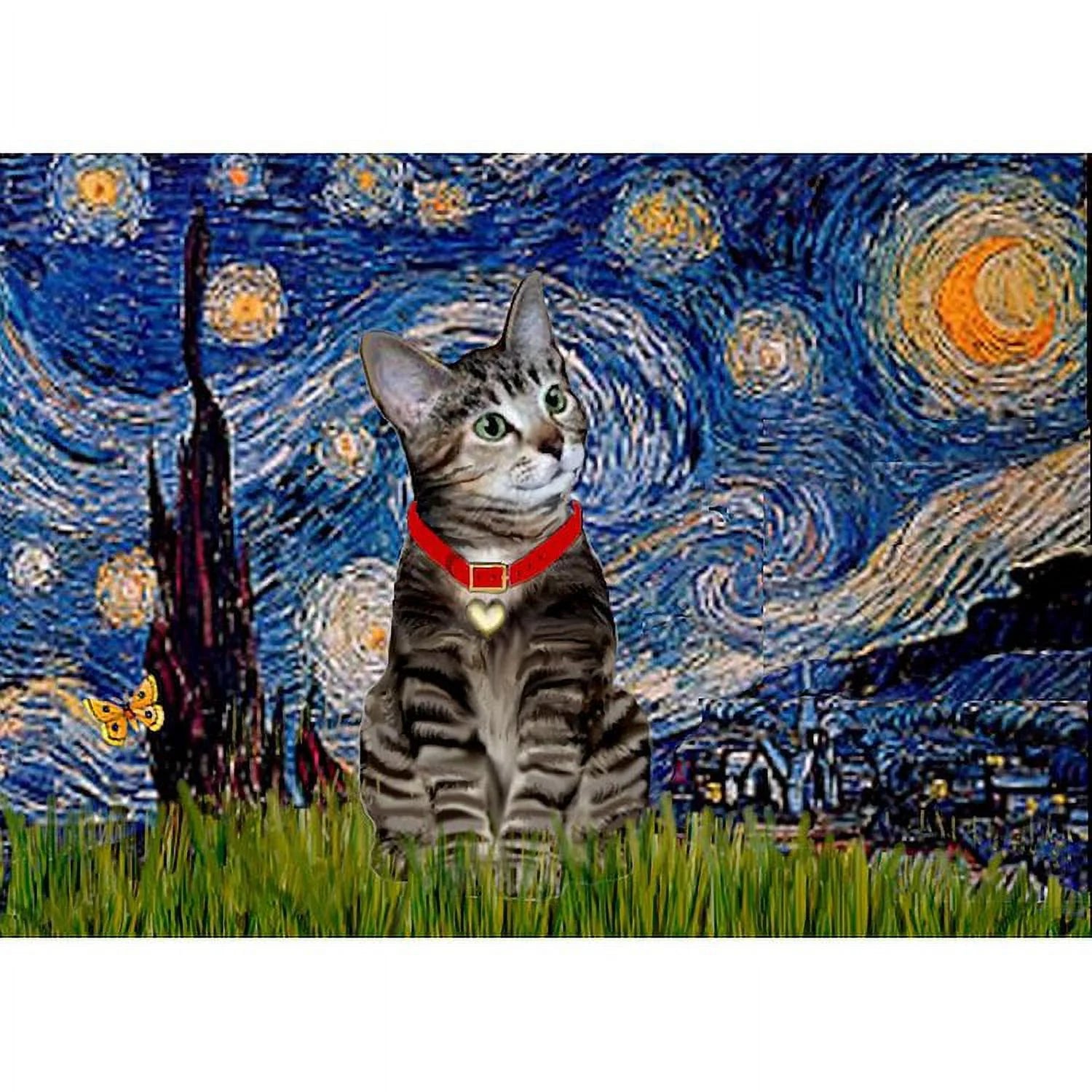 - Starry Night / Tiger Cat Mug - 11 Oz Ceramic Mug - Novelty Coffee Tea Cup