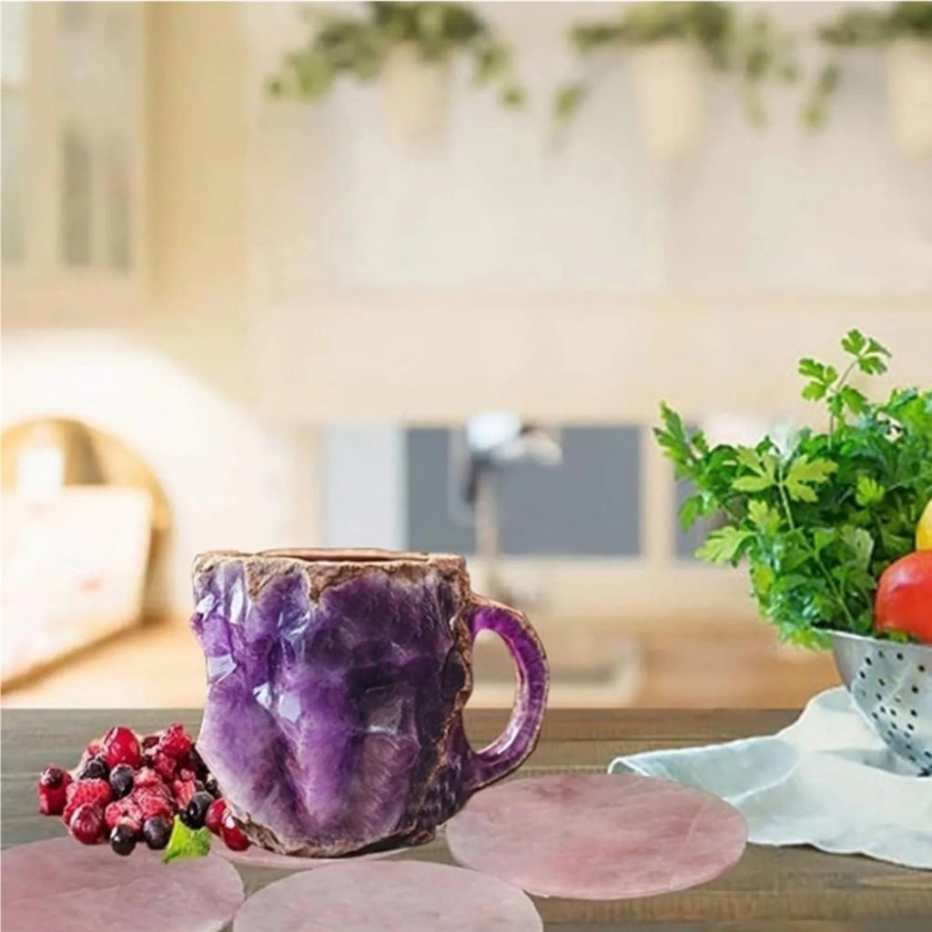 11Oz Mineral Crystal Coffee Mug with 304 Stainless Steel Liner for Coffee, Tea & Hot Beverages