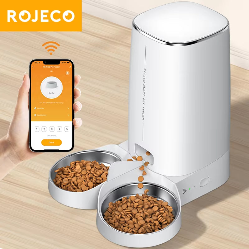 Automatic Cat Feeder Pet Smart Cat Food Kibble Dispenser Remote Control Wifi Button Auto Feeder for Cats Dog Accessories
