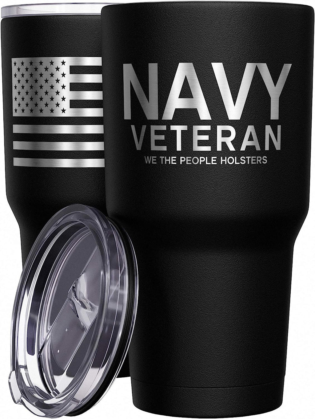 - Navy Veteran Travel Mug - American Flag Coffee Tumbler - Military Double Insulated Tumbler - 30 Oz