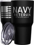 - Navy Veteran Travel Mug - American Flag Coffee Tumbler - Military Double Insulated Tumbler - 30 Oz
