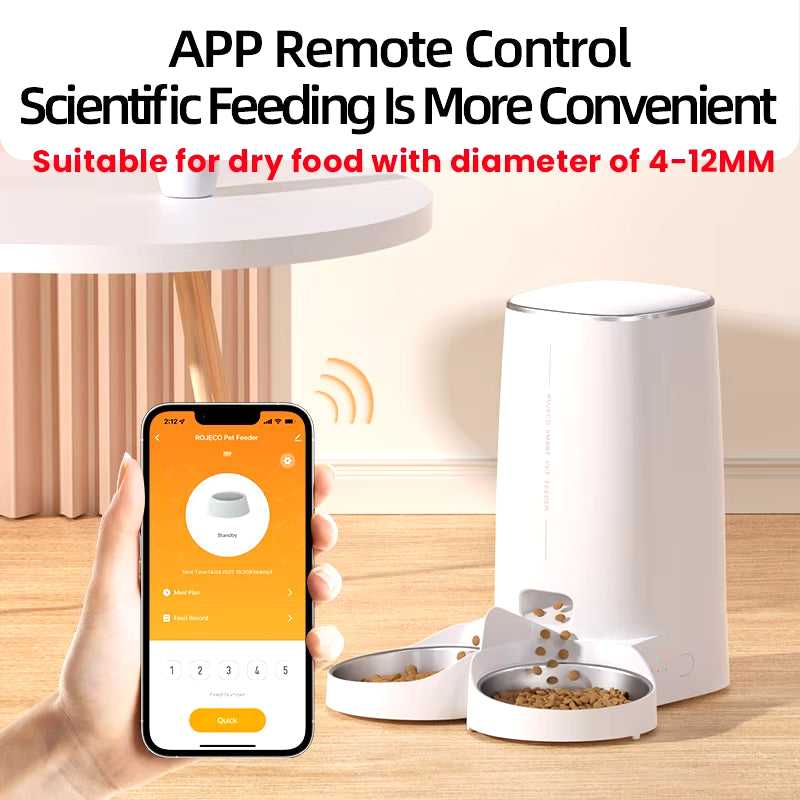 Automatic Cat Feeder Pet Smart Cat Food Kibble Dispenser Remote Control Wifi Button Auto Feeder for Cats Dog Accessories