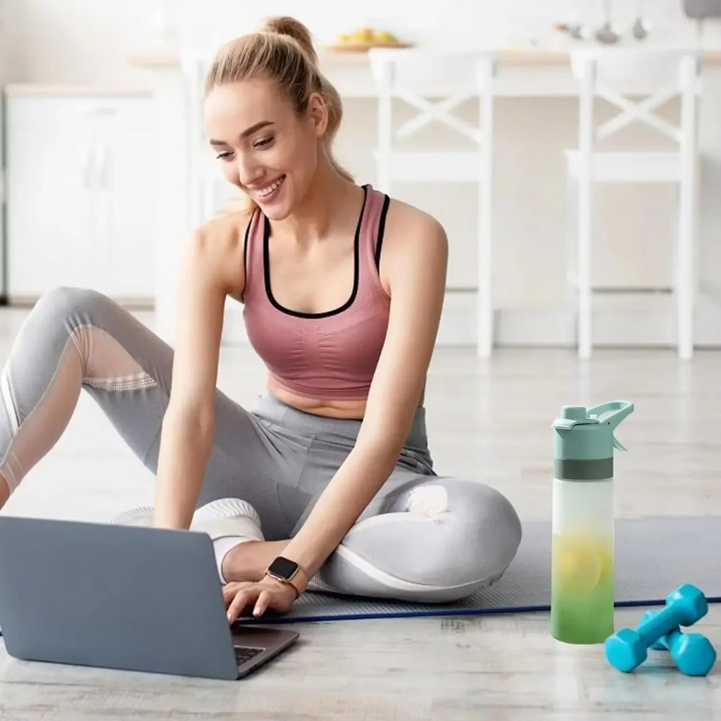 1-4PCS Water Jet Mug Outdoor Portable Sports Water Bottle Gradient Jet Mug Outdoor Sports Fitness Mug Gradient Frosted Kids Cup