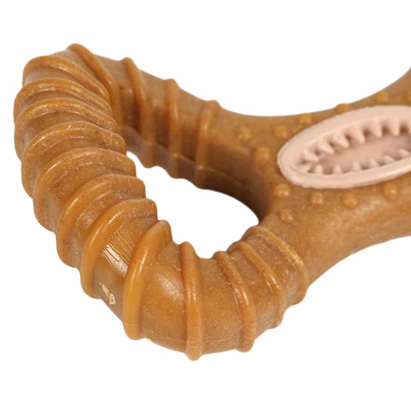 Indestructible 15CM Solid Beechwood Chew Stick for Large Dogs - Dental Health Interactive Toy with Treat Hole, Heavy Duty Chewin
