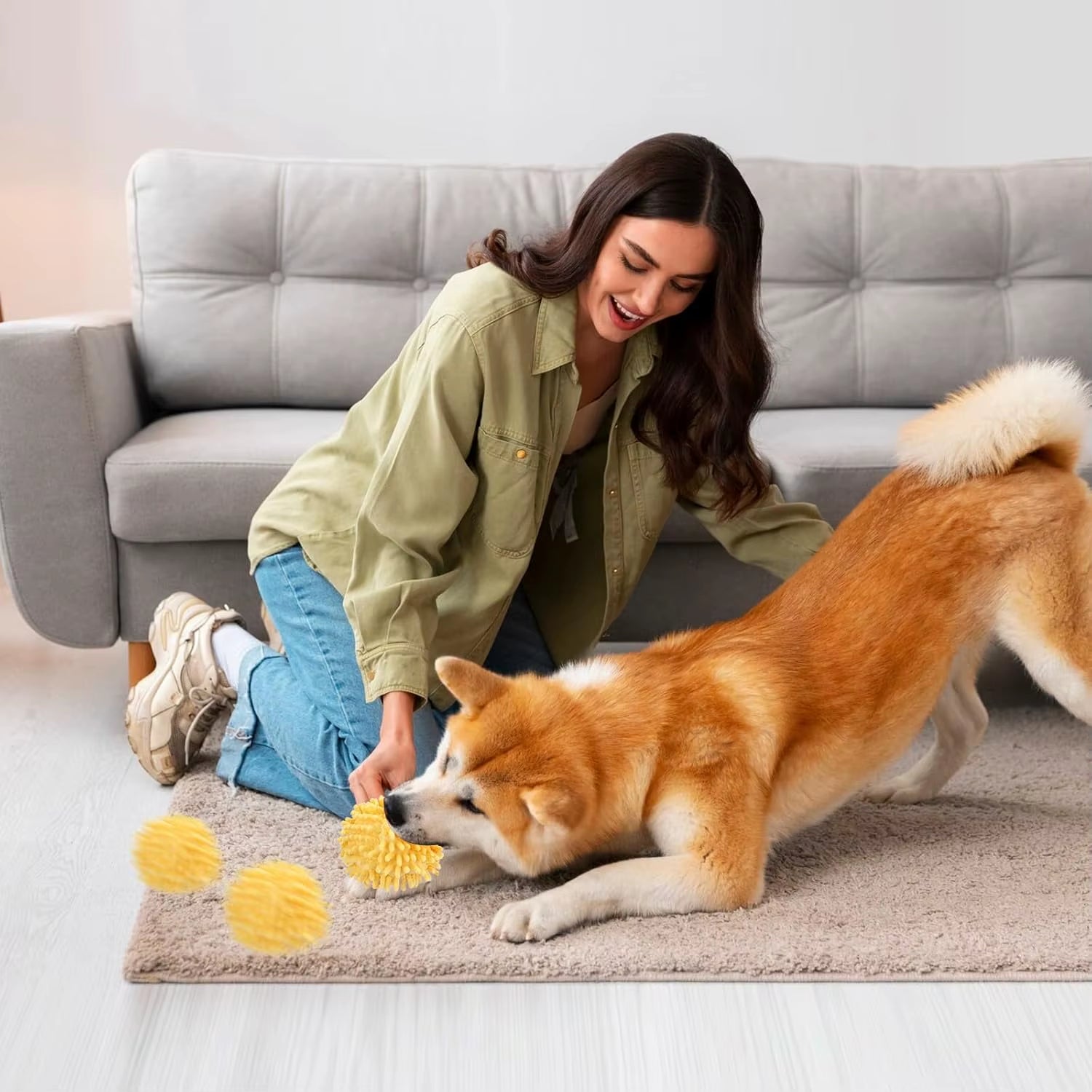 Interactive Dog Toys Moving Ball with Cover Self Rolling Dog Ball for Small/Medium/Large Dogs Automatic Dog Toys Keep Them Busy