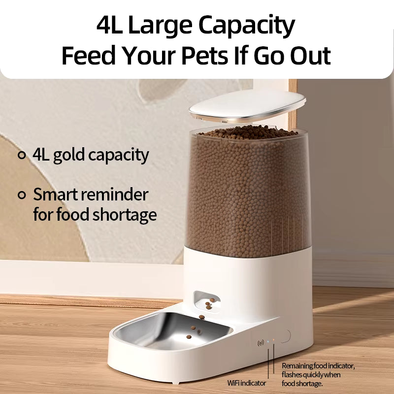 Automatic Cat Feeder Pet Smart Cat Food Kibble Dispenser Remote Control Wifi Button Auto Feeder for Cats Dog Accessories