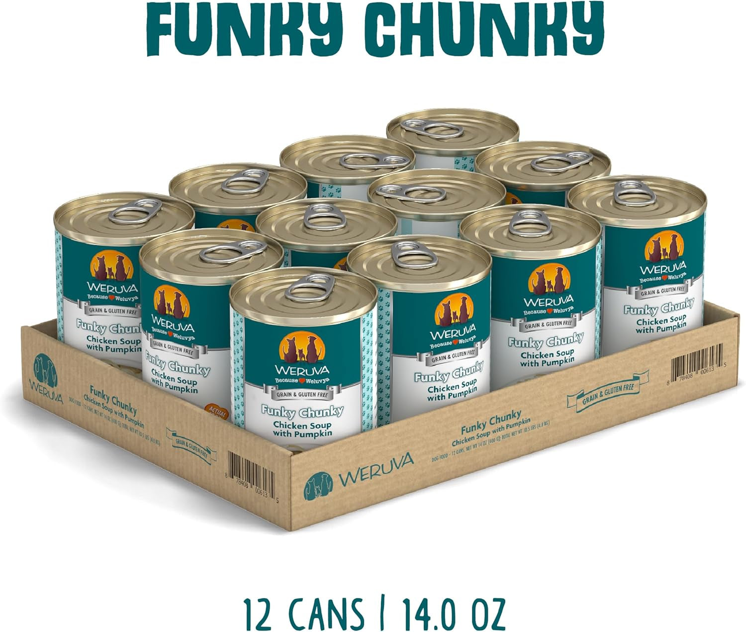 Classic Dog Food, Funky Chunky Chicken Soup with Chicken Breast & Pumpkin in Gravy, 14Oz Can (Pack of 12)