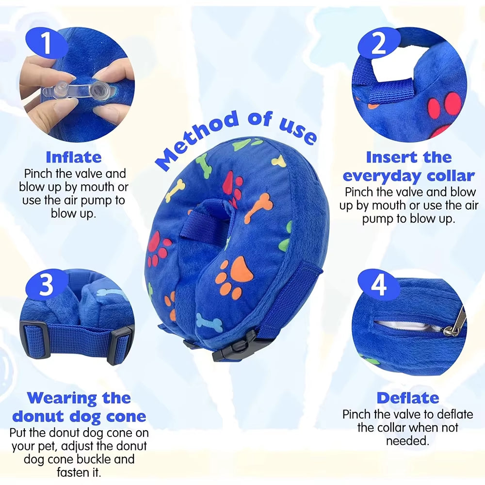 Inflatable Dog Collar Isabelino Anti-Bite Injury Elizabethan Collar for Dogs Cat Recovery Neck Wound Protective Dog Accessories