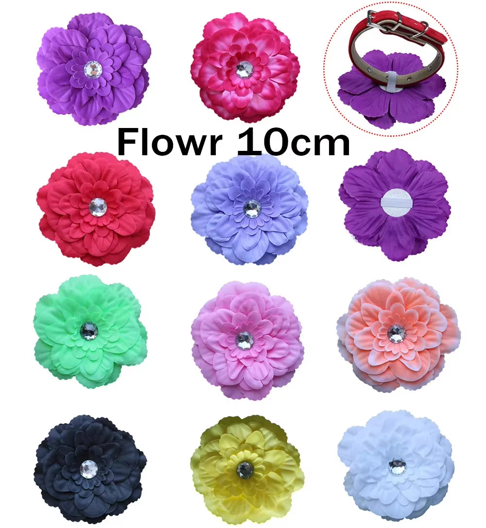 Bulk Flower-Collar Dog Accessories Dog Bow Tie Pet Dog Collar Accessories Flower for Dog Collar Dog Flower Collar Accessory