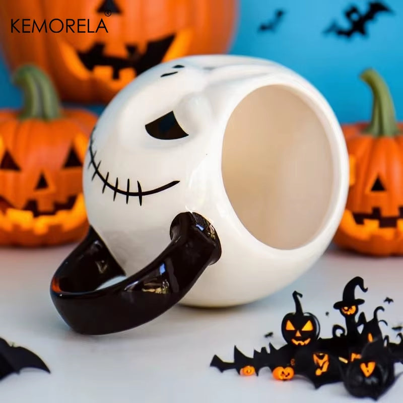 1Pc Halloween Skull Jack Ceramic Mug Ghost Mug 400Ml Iced American Coffee Mug Halloween Birthday Tabletop Drinkware Party Gift