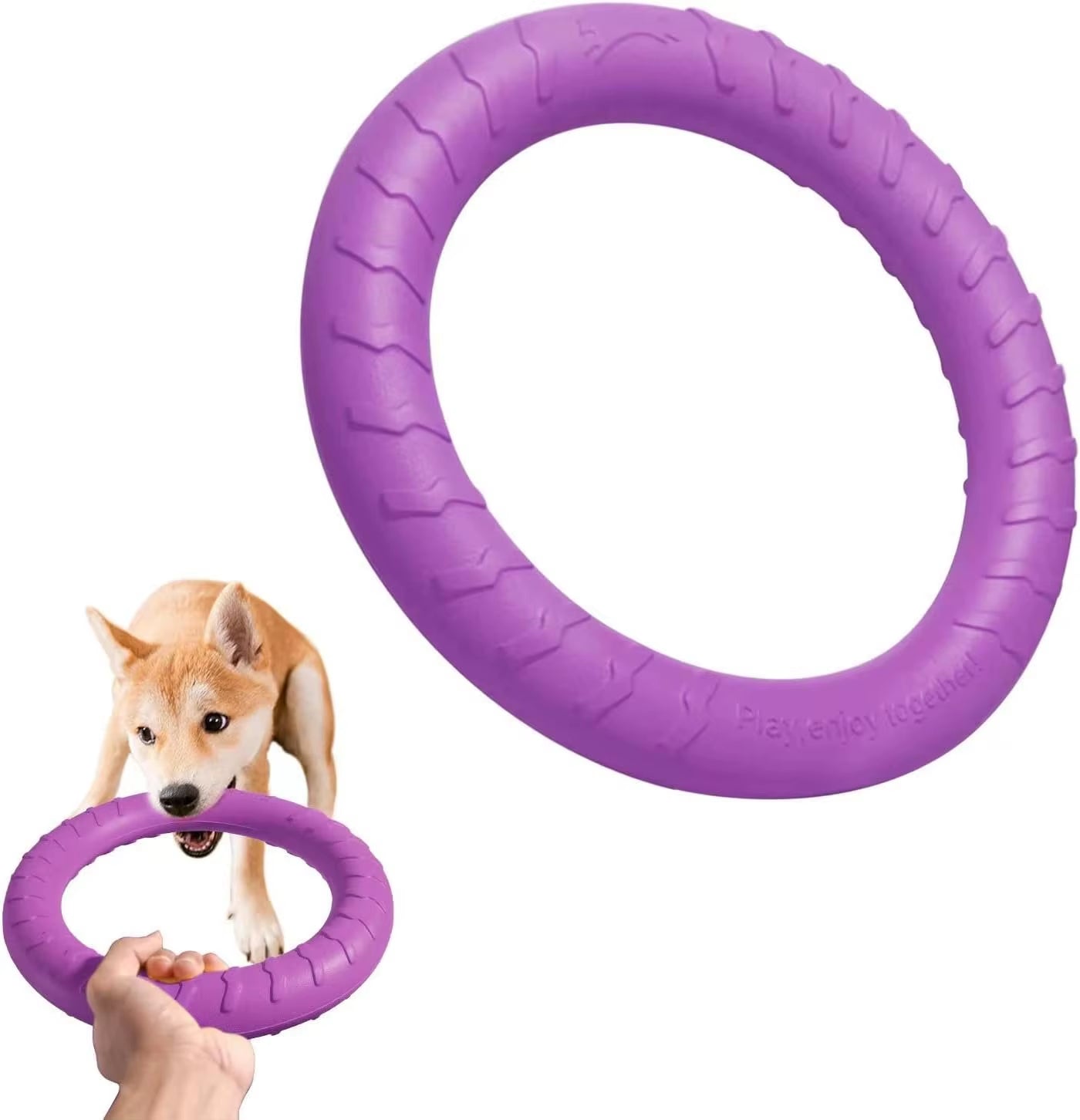 Durable Dog Flying Disc Chew Toy - Floating Fetch Toy for Medium/Large Aggressive Chewers, Interactive Pool Toy for Training & T